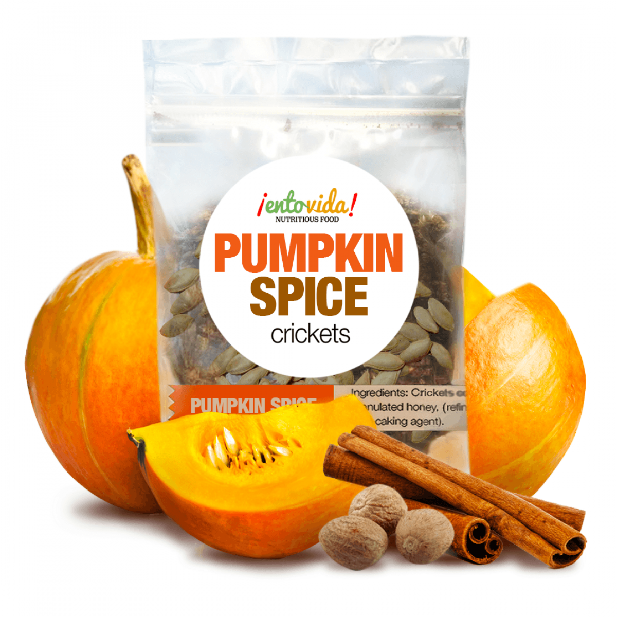 Pumpkin Spice Seasoned Roasted Crickets - Edible Insects